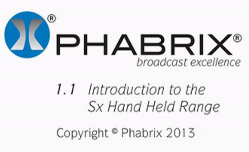 Phabrix产品Sx系列操作视频指导1-1：初始按钮与界面