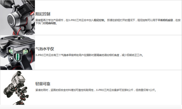 曼富图全新X-PRO三向云台震撼登场